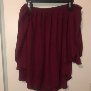 Maroon off the shoulder top